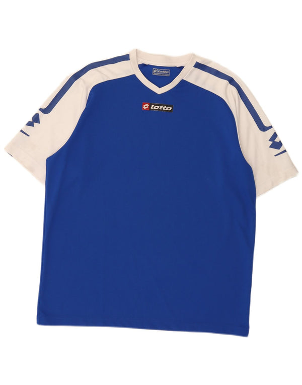 Camiseta gráfica masculina Lotto Top 2XL azul colorido bloco esportivo