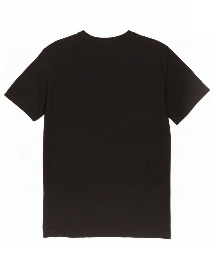 Camiseta gráfica masculina Hugo Boss, top pequeno de algodão preto