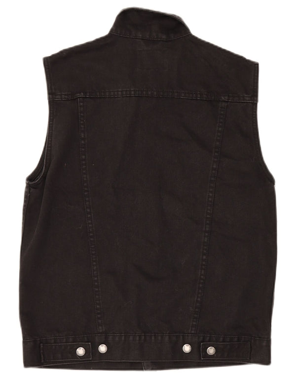 Cheap Monday Mens Denim Gilet Reino Unido 38 Algodão Preto Médio