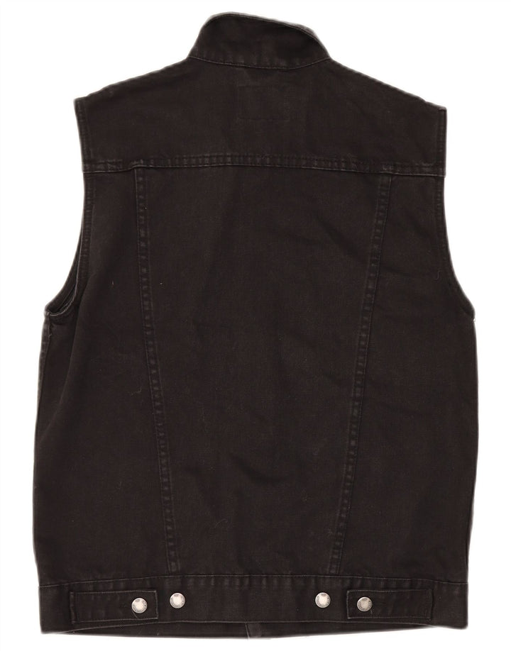 Cheap Monday Mens Denim Gilet Reino Unido 38 Algodão Preto Médio