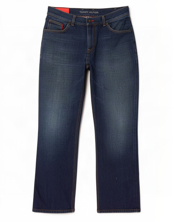 Jeans retos masculinos Tommy Hilfiger W36 L32 algodão azul marinho