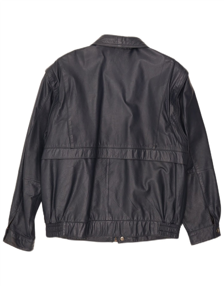 Jaqueta feminina de couro militar ANGELO LITRICO IT 50 XL couro azul marinho
