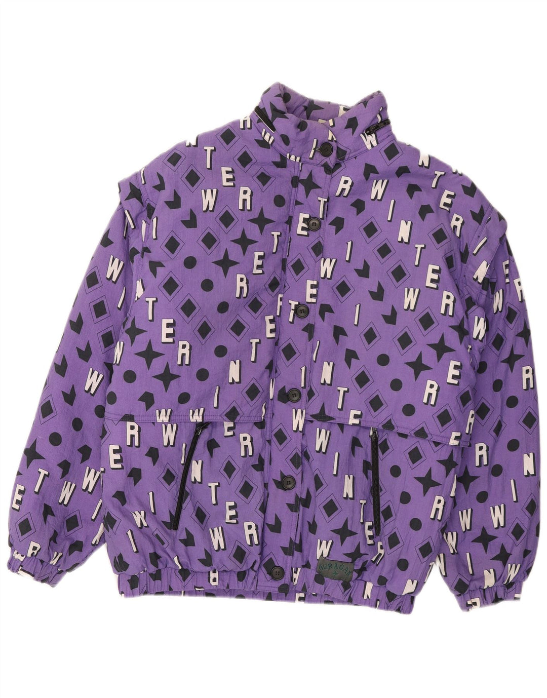 Jaqueta bomber masculina vintage UK 40 grande roxo geométrico