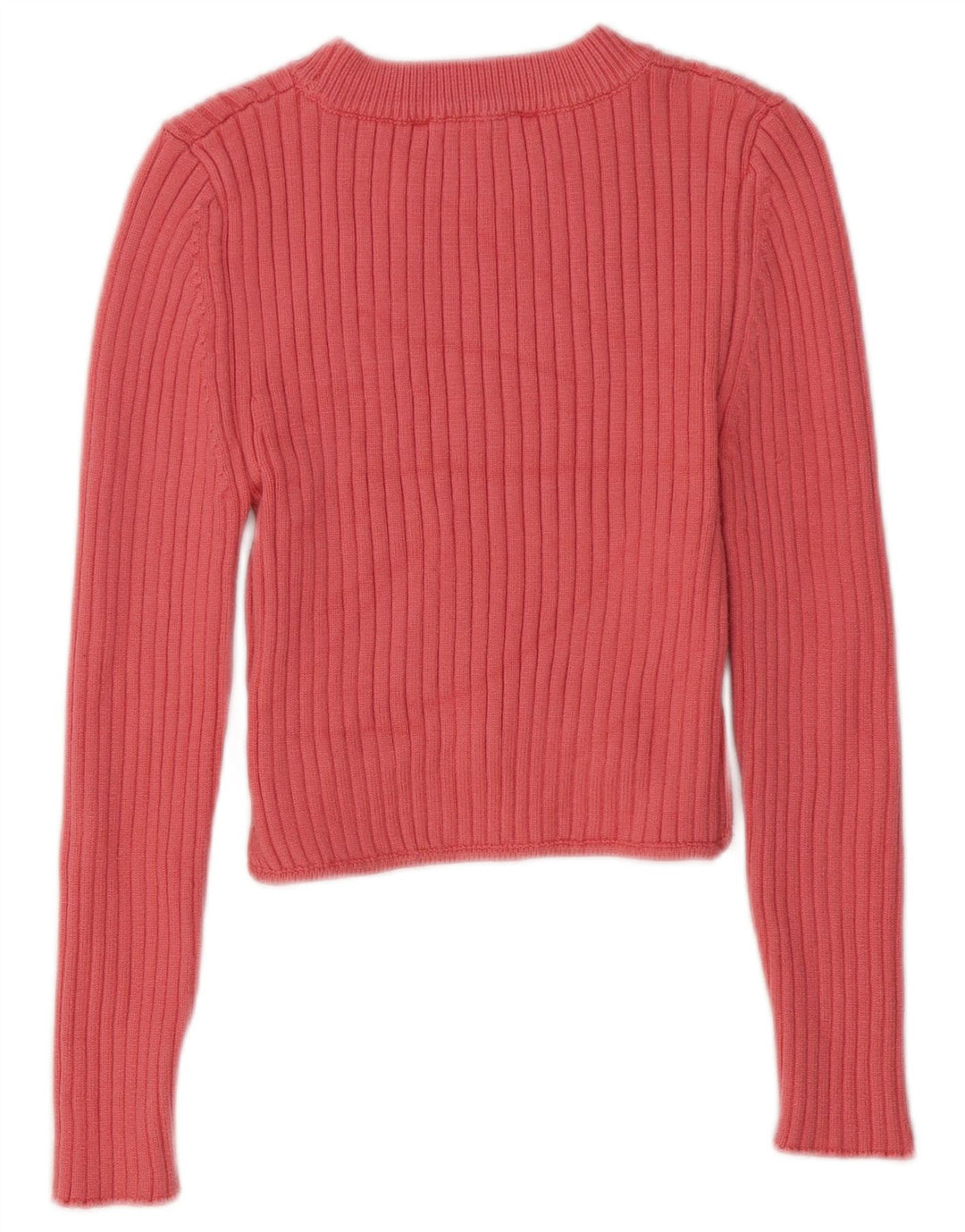 Top feminino Zara de manga comprida UK 14 grande viscose rosa