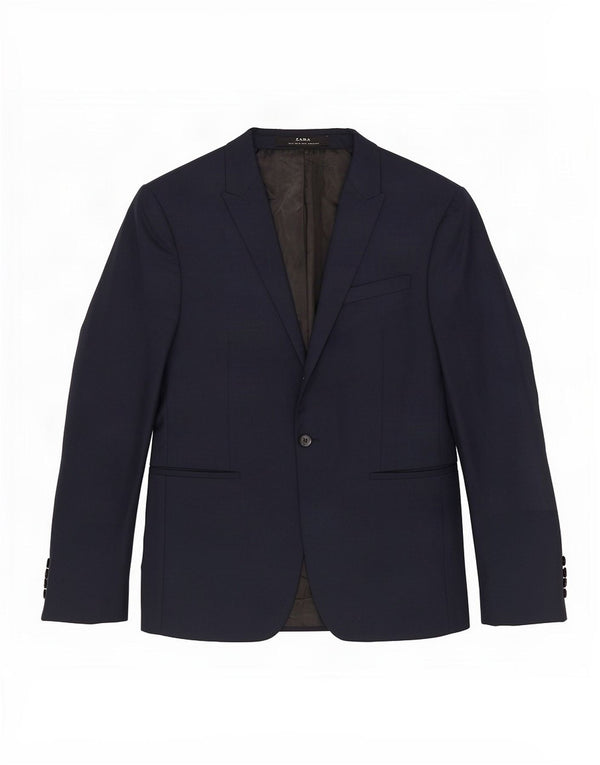 Jaqueta blazer masculina Zara com 1 botão EU 48 médio azul marinho
