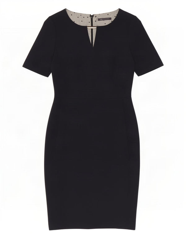 Vestido bainha feminino Marks & Spencer Reino Unido 8 pequeno poliéster azul marinho
