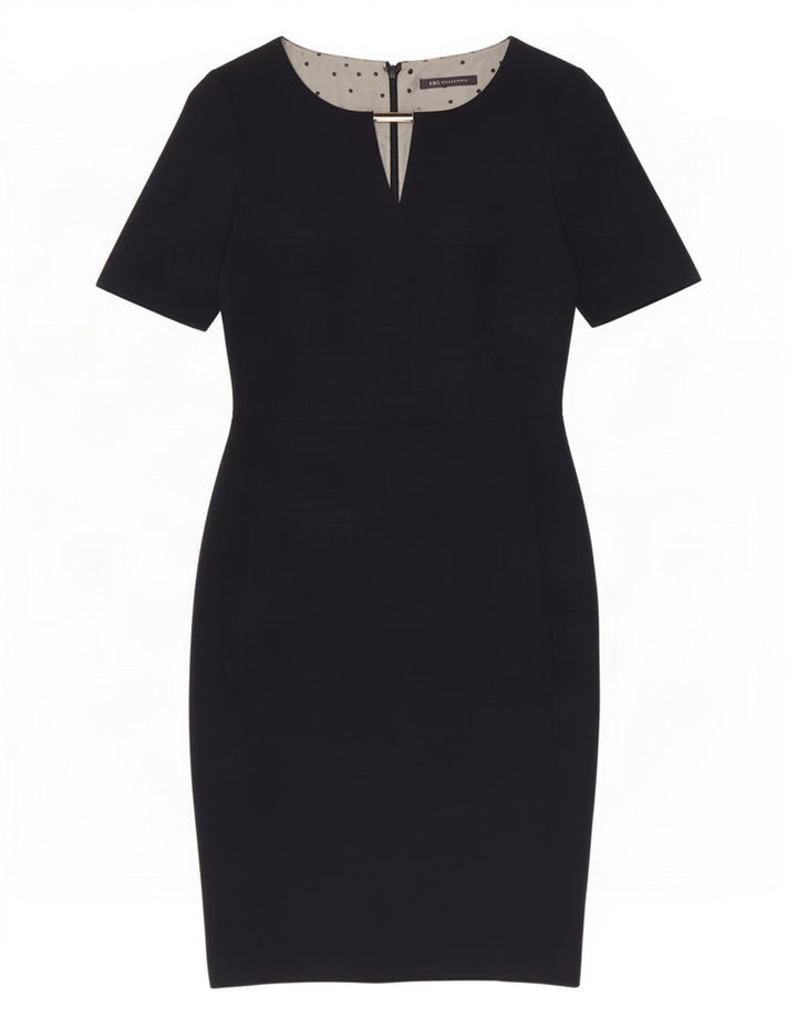 Vestido bainha feminino Marks & Spencer Reino Unido 8 pequeno poliéster azul marinho
