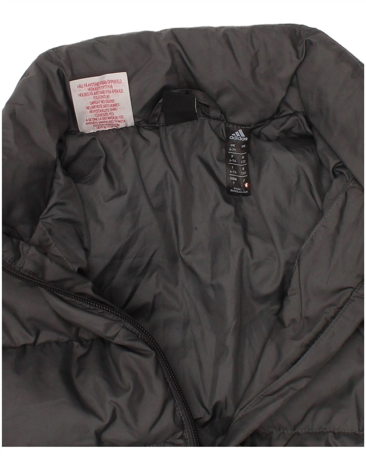 Casaco ADIDAS Menino Acolchoado 6-7 Anos Cinzento Poliéster