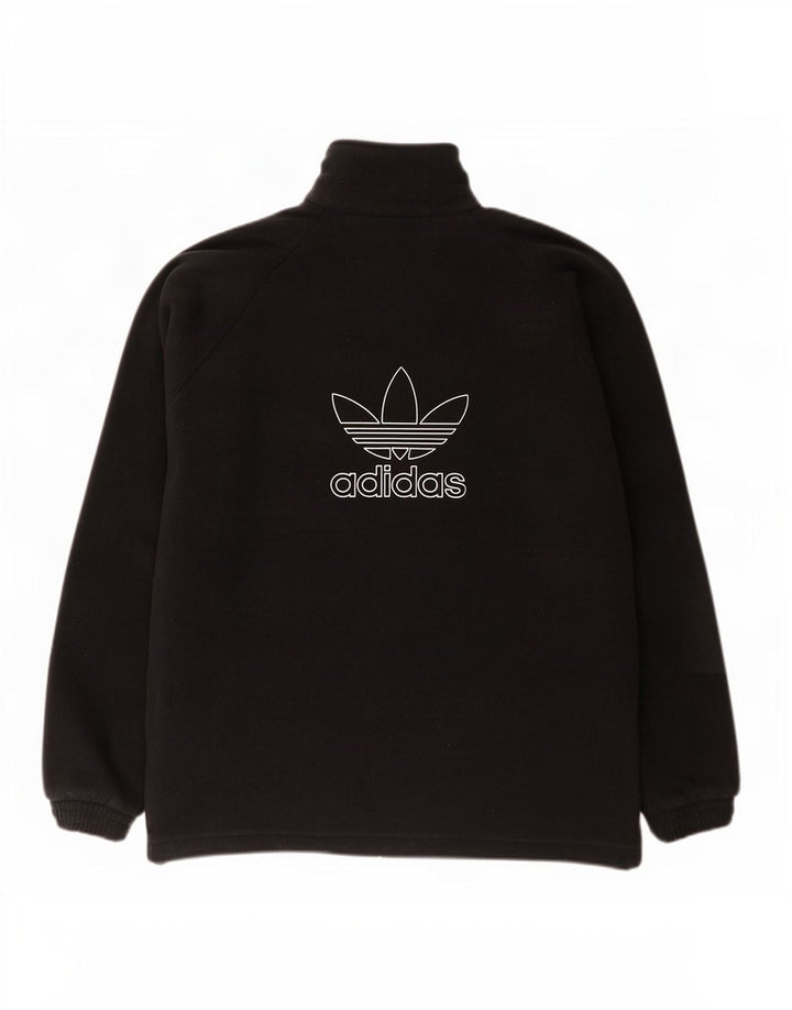 Adidas Mens Graphic Zip Neck Fleece Jumper XL Preto Poliéster