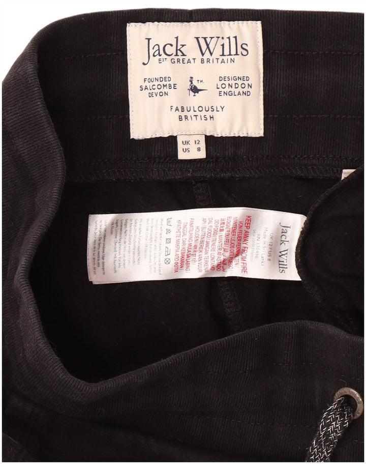 Calça esportiva feminina JACK WILLS com estampa gráfica e jogging UK 12 médio preto