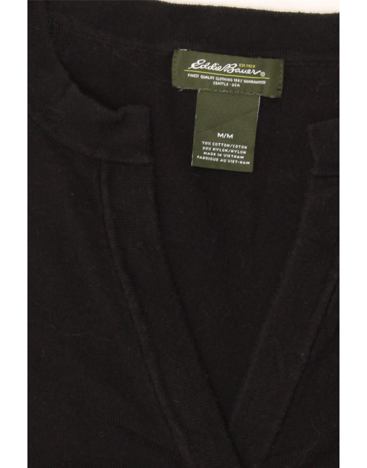 EDDIE BAUER Womens T-Shirt Top UK 12 Medium Black Cotton Vintage Eddie Bauer and Second-Hand Eddie Bauer from Messina Hembry 