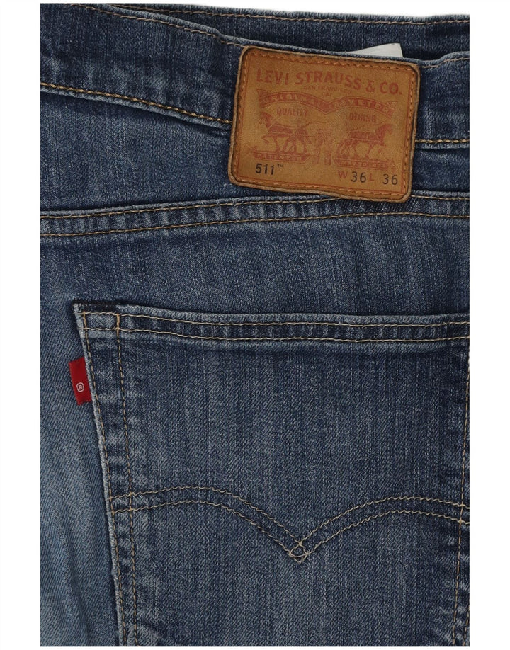 Levi's Mens Slim Jeans W36 L34 Azul Algodão
