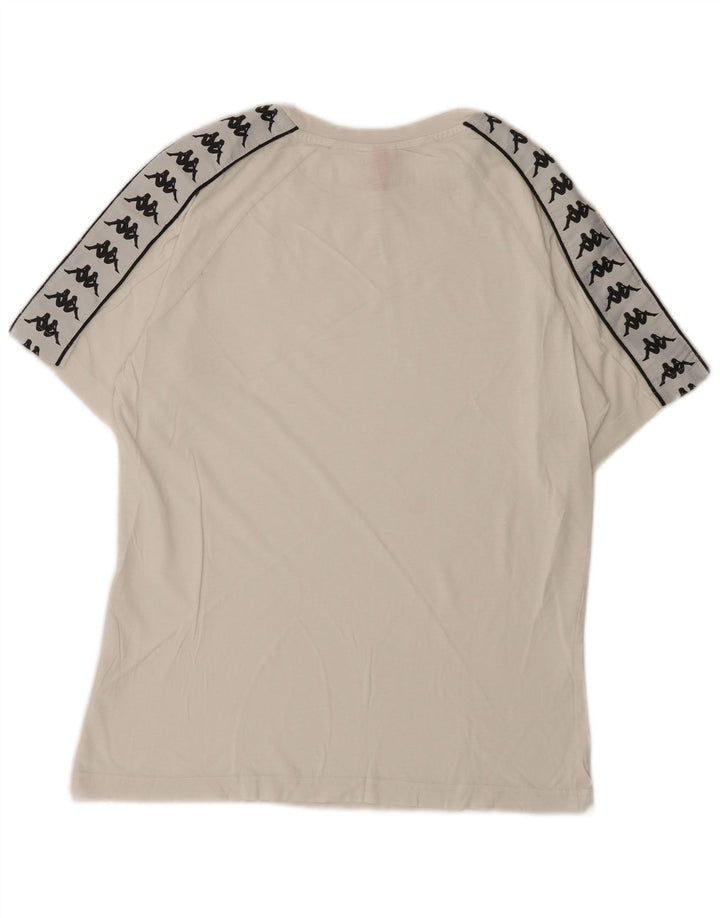 Camiseta gráfica masculina Kappa Top pequeno branco
