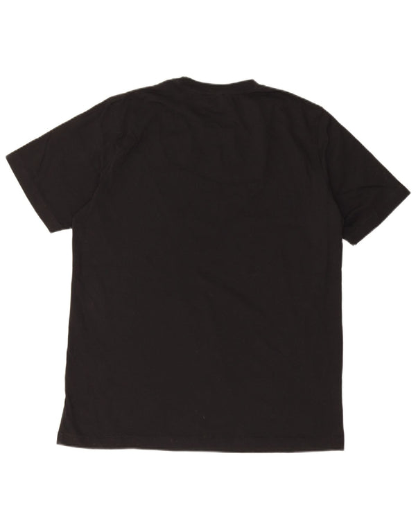 Diesel Camiseta masculina gráfica Top grande de algodão preto