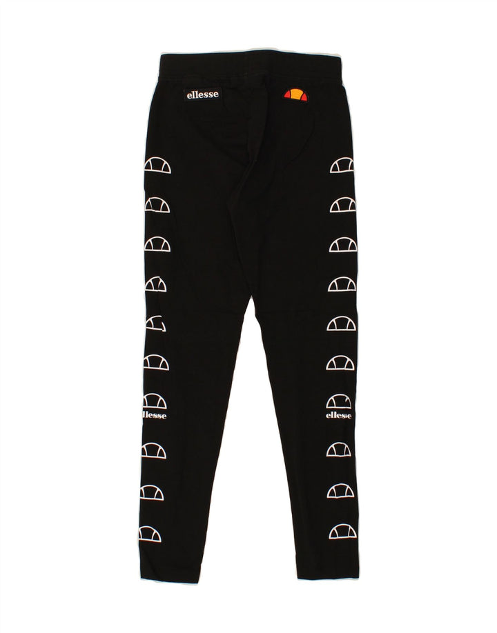 ELLESSE Womens Graphic Leggings UK 6 XS Black Cotton Vintage Ellesse and Second-Hand Ellesse from Messina Hembry 
