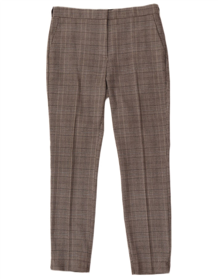 Zara Calça Chino Feminina Slim Médio W28 L28 Cinza Houndstooth