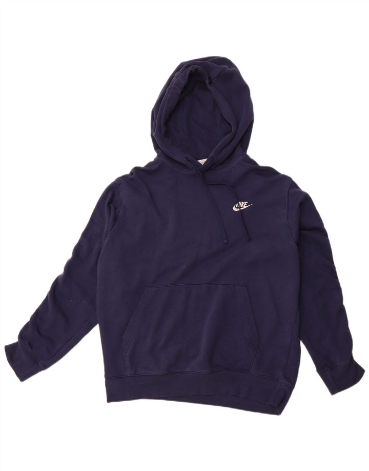 Suéter Nike masculino com capuz gráfico grande algodão azul marinho