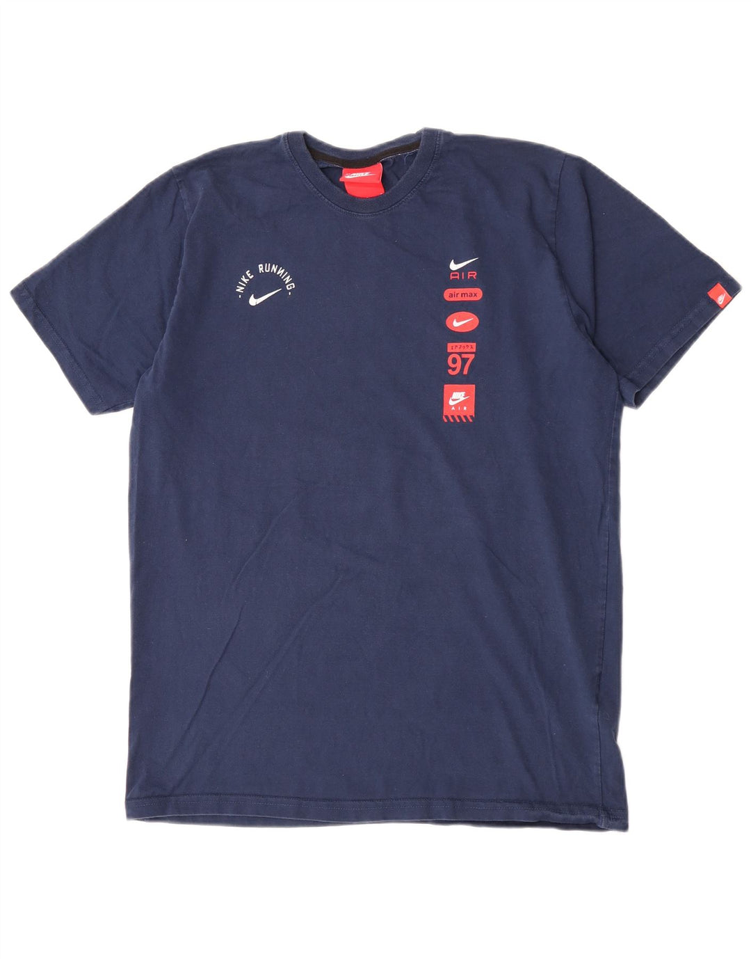 Camiseta Nike masculina gráfica grande algodão azul marinho