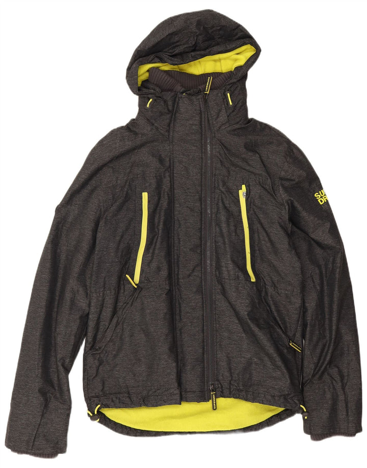 Jaqueta corta-vento masculina Superdry Windattacker com capuz Reino Unido 40 grande cinza nylon