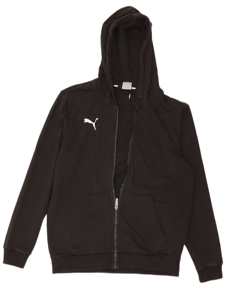 Suéter Puma masculino com capuz e zíper médio preto algodão