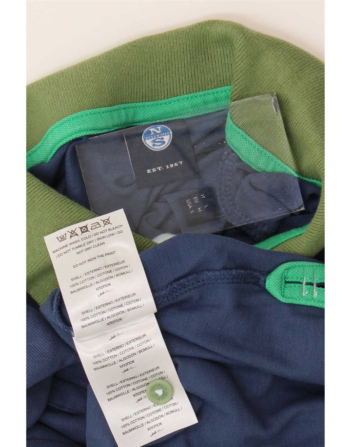 Camisa polo masculina de rugby North Sails médio azul marinho algodão colorblock