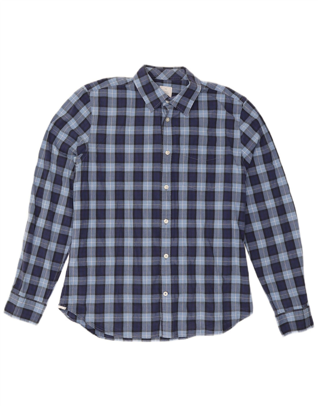 Camisa masculina GAP de algodão xadrez azul marinho médio