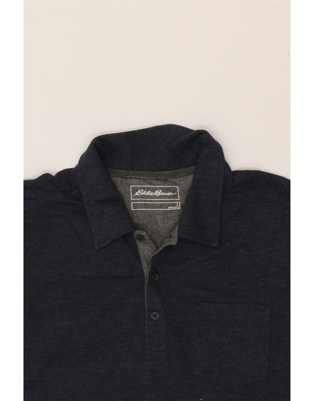 EDDIE BAUER Mens Polo Shirt Large Navy Blue Cotton Vintage Eddie Bauer and Second-Hand Eddie Bauer from Messina Hembry 
