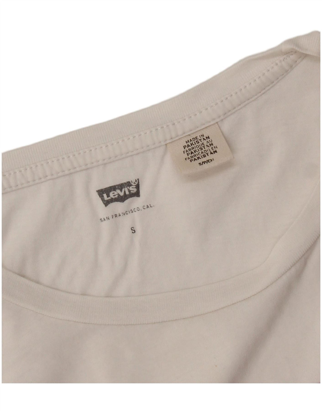 Camiseta feminina gráfica LEVI'S UK 10 pequena branca