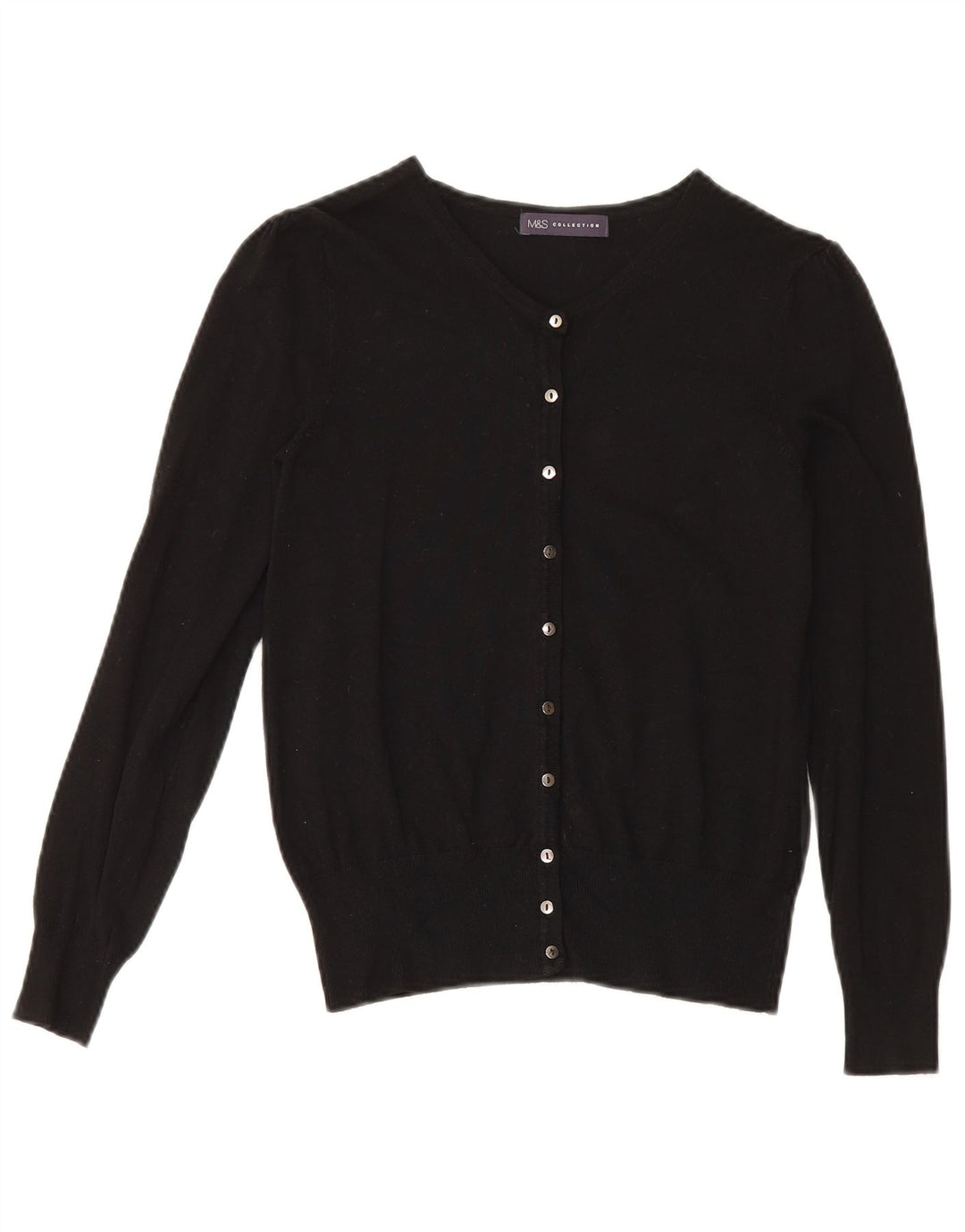 Suéter cardigã feminino Marks & Spencer Reino Unido 10 pequeno preto