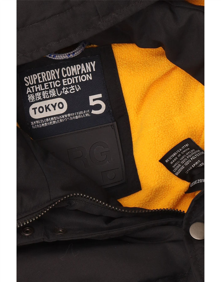 Colete acolchoado com capuz Superdry Boys 13-14 anos grande nylon preto