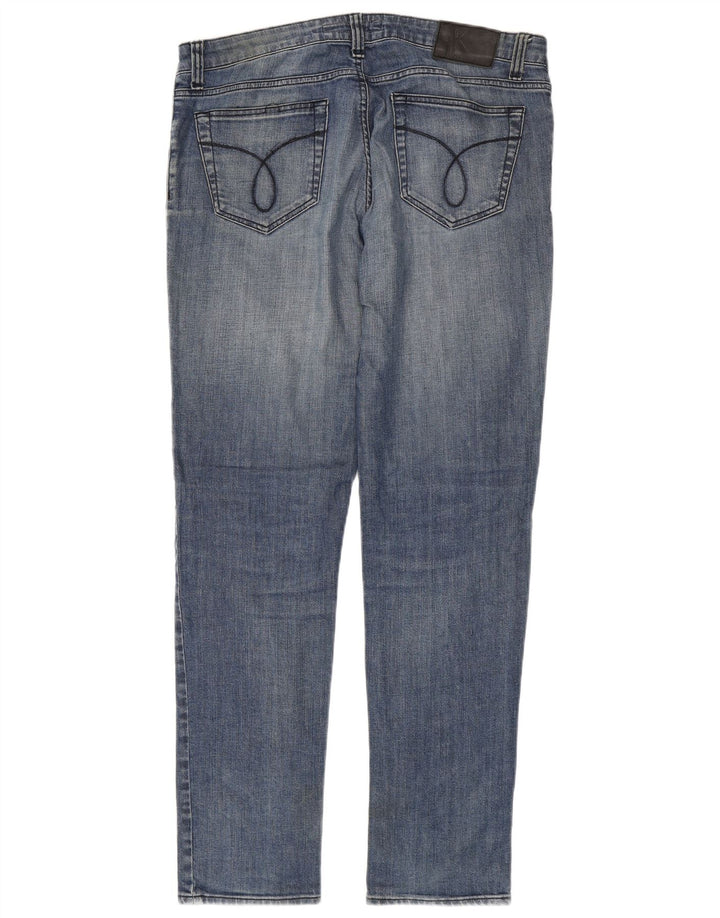 Calvin Klein Masculino Slim Jeans W34 L34 Azul Algodão
