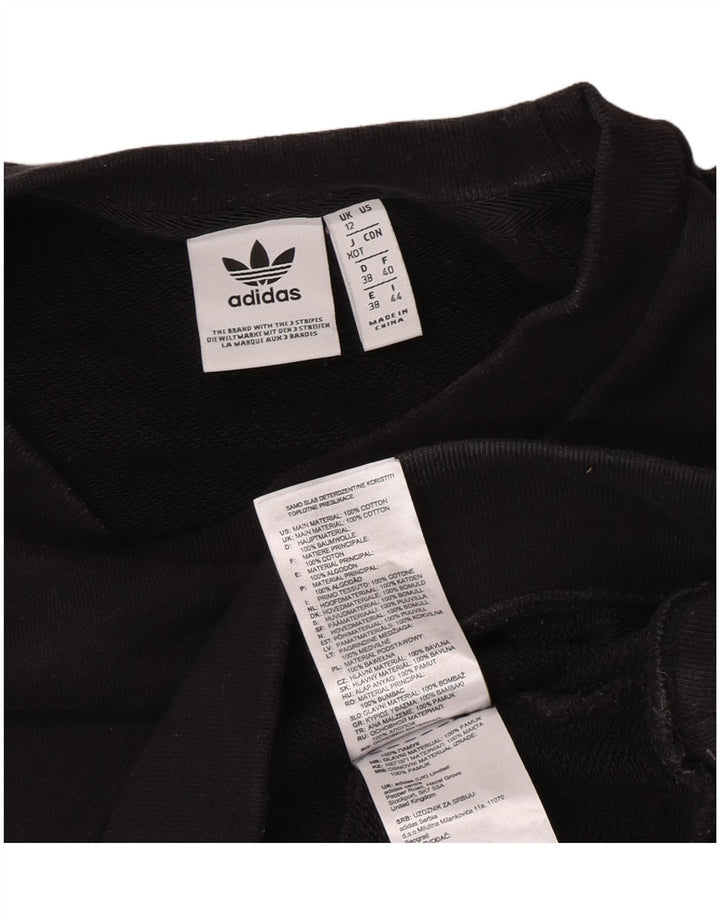 Adidas feminino gráfico oversized moletom jumper reino unido 12 médio algodão preto
