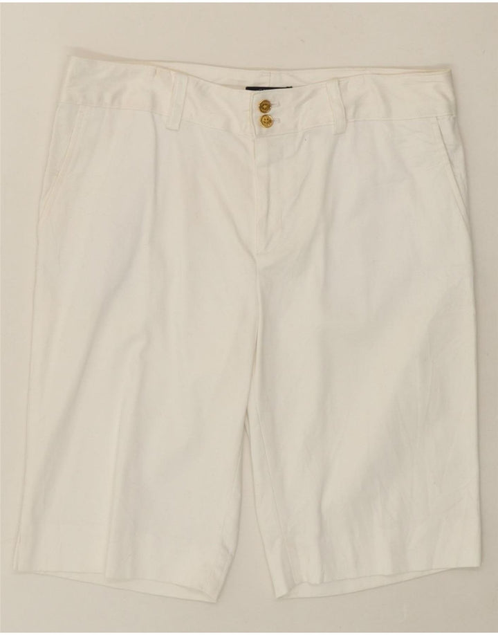 CHAPS Womens Chino Shorts US 12 Large W34 White Cotton Vintage Chaps and Second-Hand Chaps from Messina Hembry 
