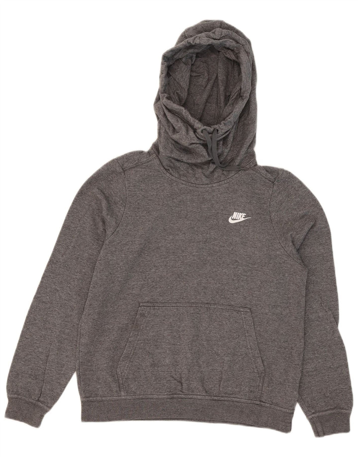 Nike Womens Hoodie Jumper UK 14 Médio Cinza Algodão