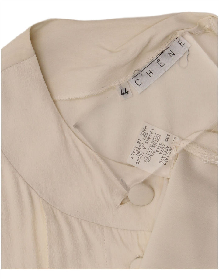 Blusa feminina vintage IT 44 acetato branco médio