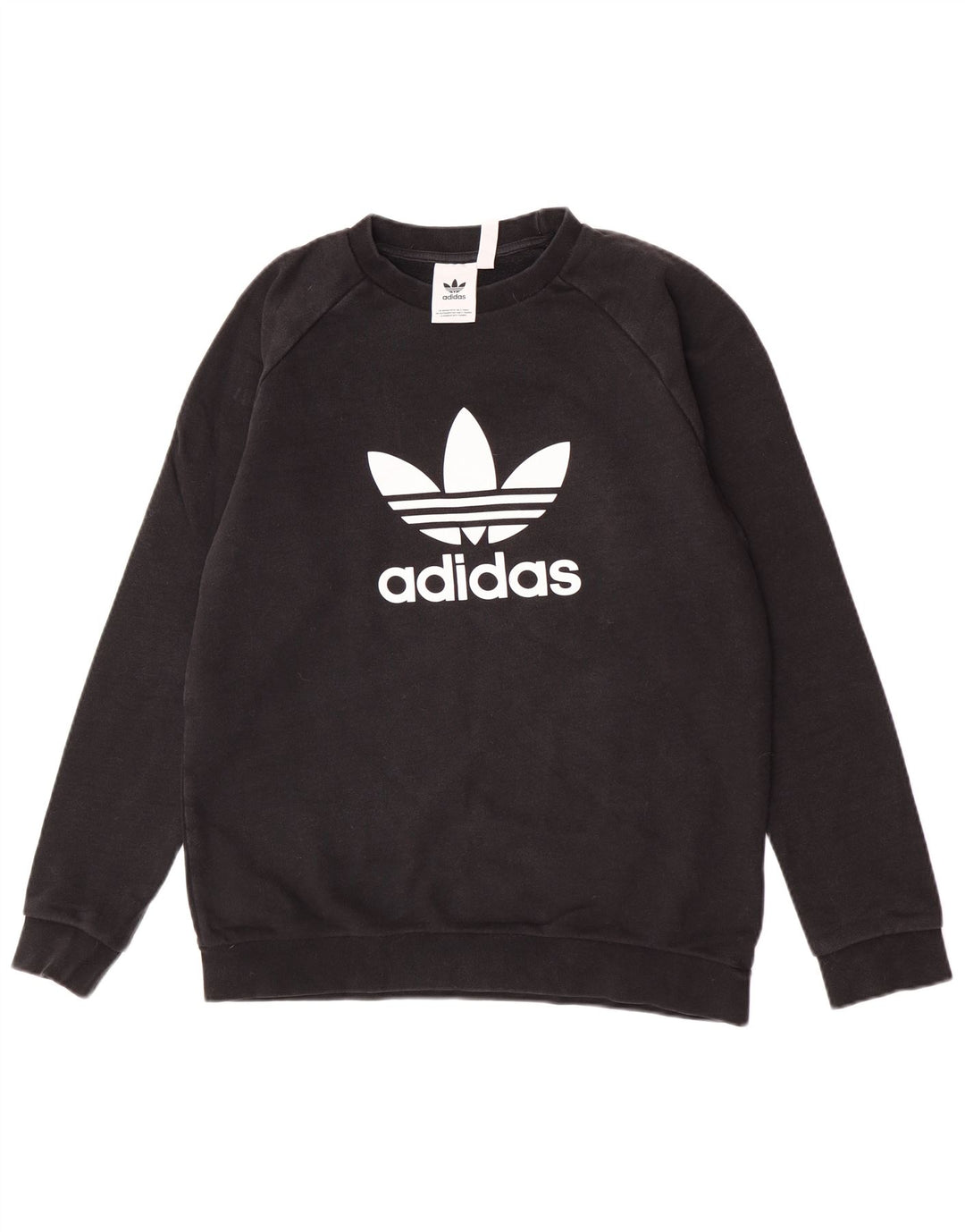 Adidas Mens Graphic Moletom Jumper Médio Algodão Preto