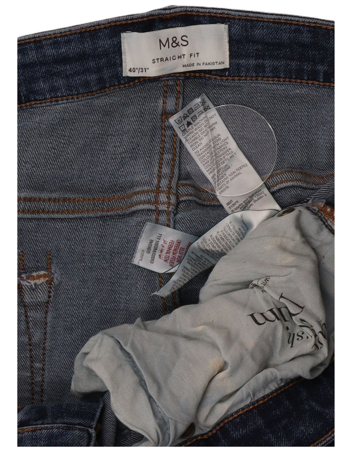 Jeans retos masculinos Marks & Spencer W40 L31 algodão azul