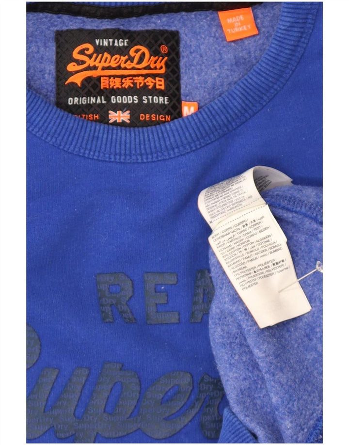 Superdry moletom gráfico masculino jumper médio azul algodão