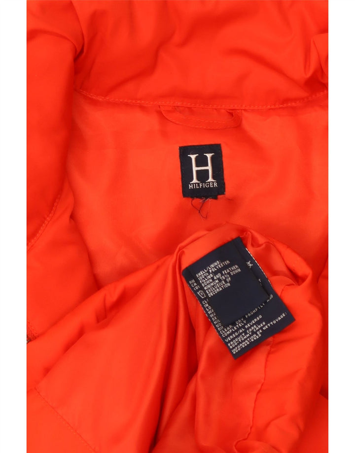 Jaqueta acolchoada feminina TOMMY HILFIGER UK 14 grande poliéster laranja