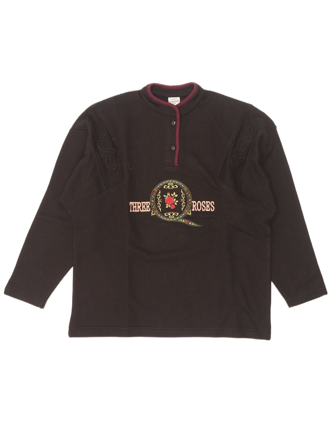 Campagnolo feminino oversized gráfico moletom jumper Reino Unido 16 grande preto