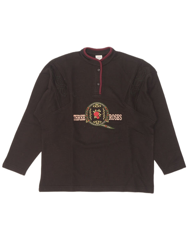 Campagnolo feminino oversized gráfico moletom jumper Reino Unido 16 grande preto