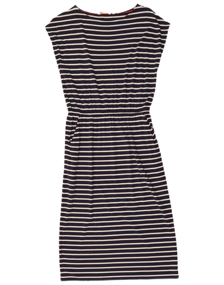 Vestido bainha BODEN UK 12 Modal listrado azul marinho médio