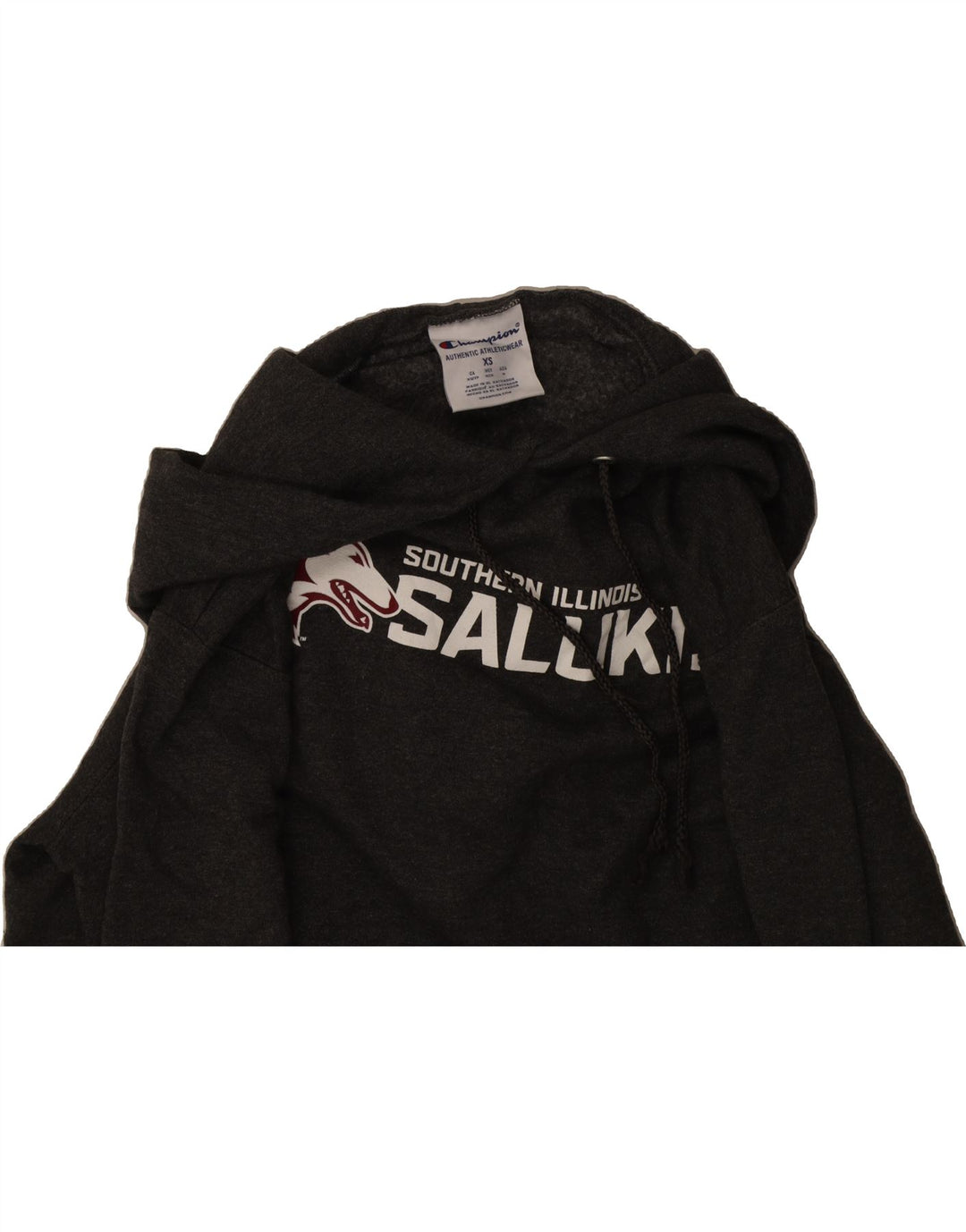 CHAMPION Mens Salukis Graphic Hoodie Jumper XS Grey Cotton Vintage Champion and Second-Hand Champion from Messina Hembry 