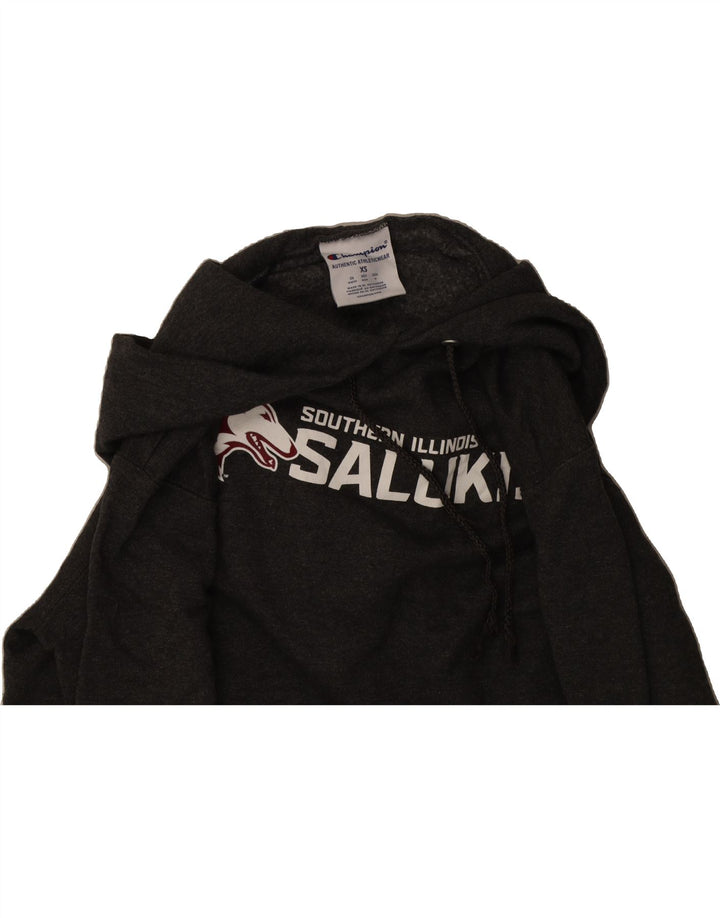 CHAMPION Mens Salukis Graphic Hoodie Jumper XS Grey Cotton Vintage Champion and Second-Hand Champion from Messina Hembry 