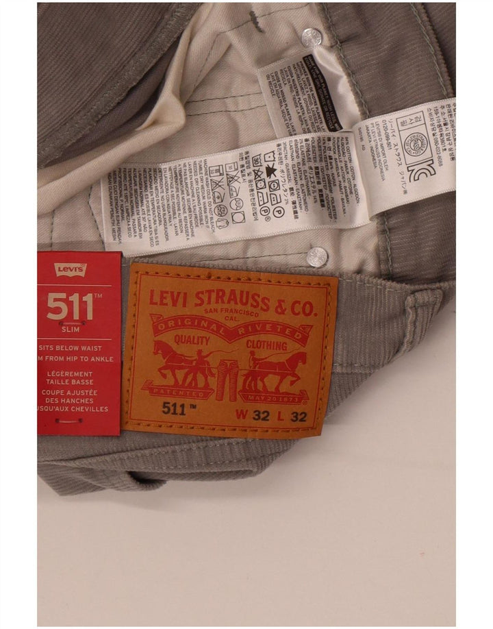 Calça Levi's Masculina 511 Slim Corduroy W32 L32 Algodão Cinza