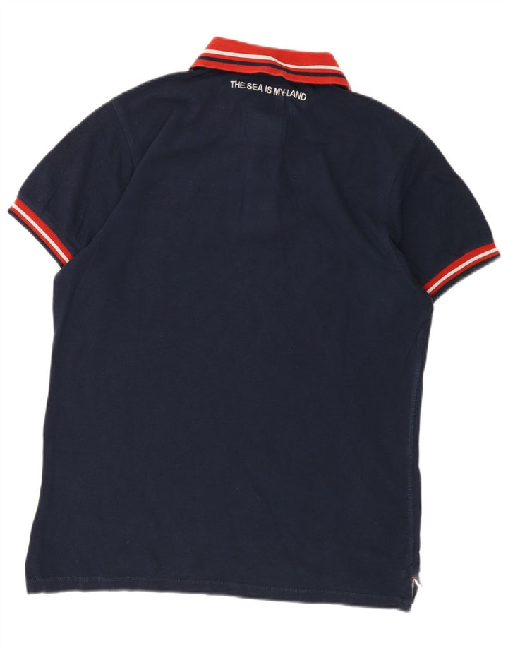 Camisa polo masculina North Sails grande algodão colorblock azul marinho