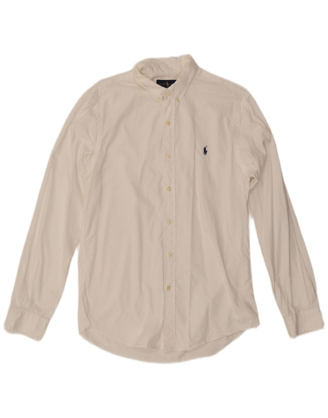 Camisa masculina Slim Fit Ralph Lauren de algodão branco médio