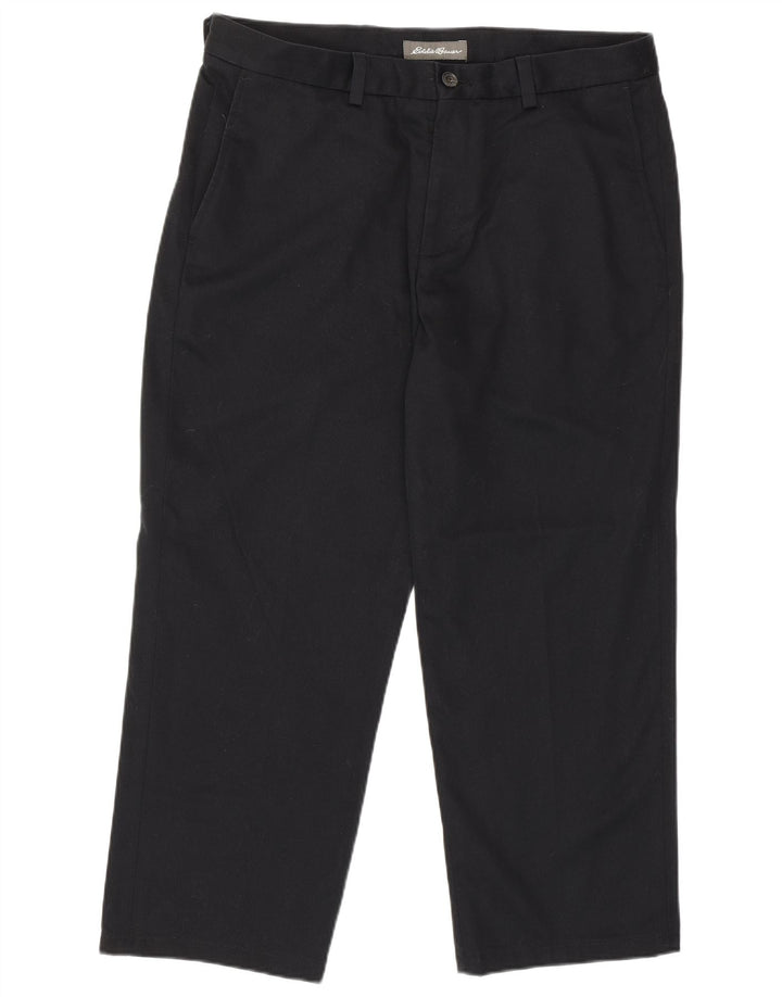 EDDIE BAUER Calça Chino Masculina Reta W34 L27 Preta