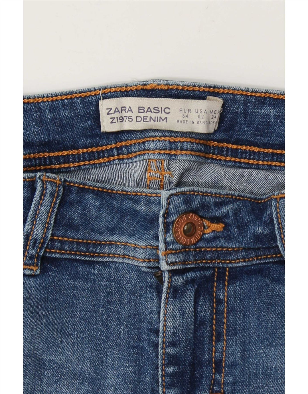 Zara Jeans Slim Feminino EU 34 2XS W24 L23 Azul