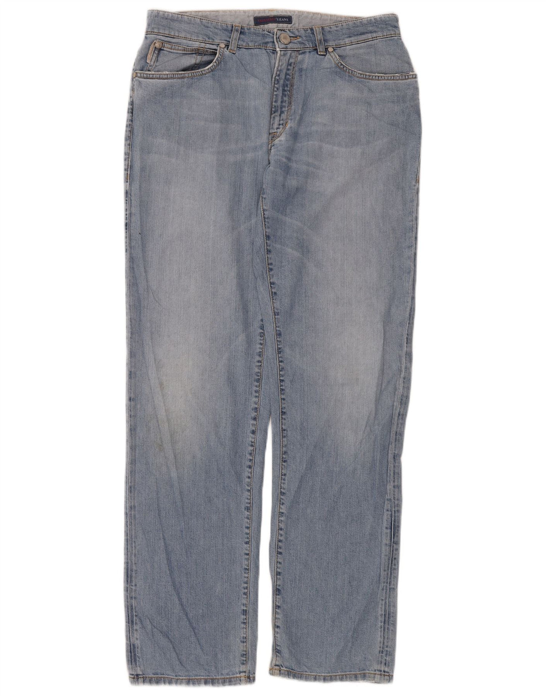 Jeans retos femininos Trussardi W32 L34 algodão azul